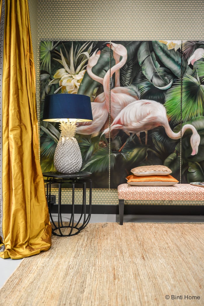 Salon Residence Singer Laren 2015 Eveline Schmitz flamingo's © Binti Home Blog