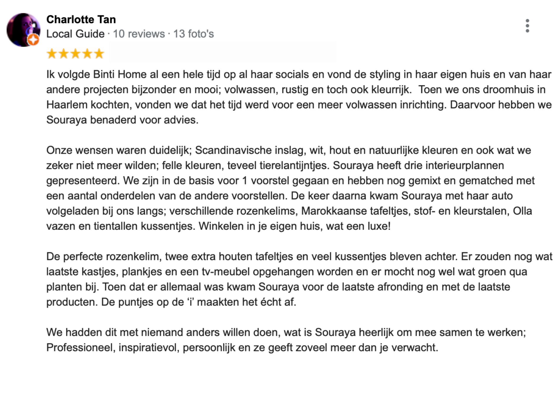 Interieuradvies Haarlem blije klant review